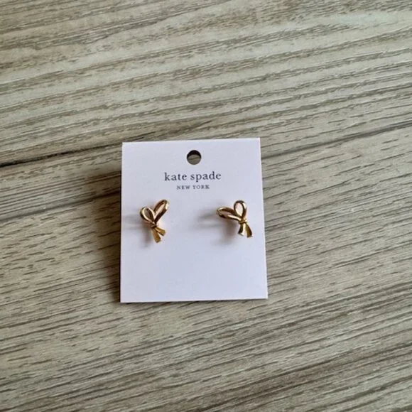 NWT Kate Spade Gold-tone Bow Pierced Earrings - Picture 1 of 3